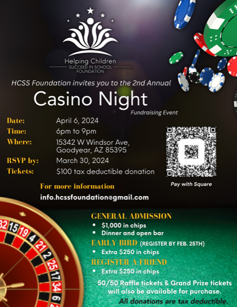 2nd Annual Casino Night Fundraiser on April 6th!