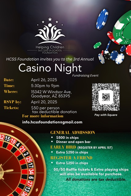 3rd Annual Casino Night Fundraiser on April 26th!